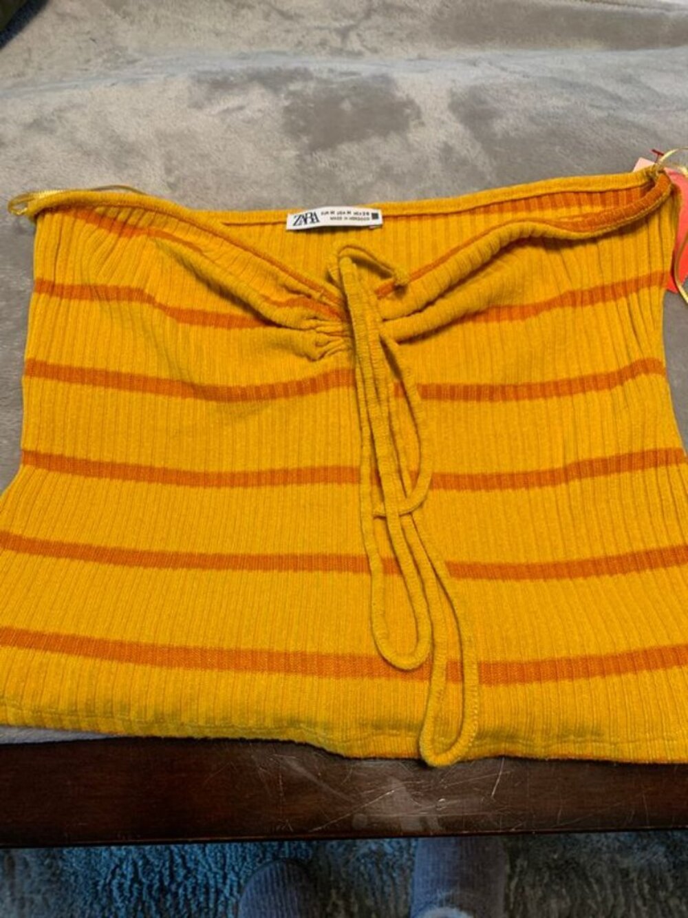 Zara Tank Top Orange Size M Medium Boxy Tube Top